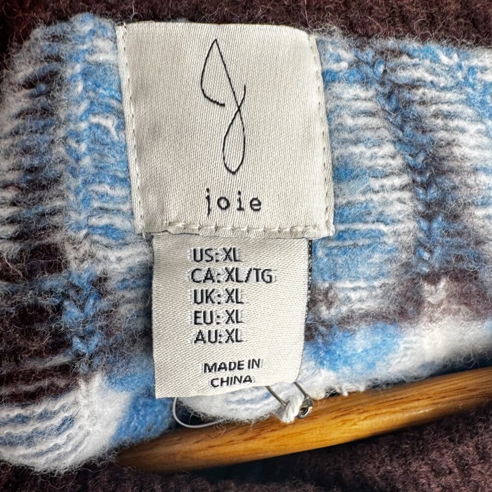 Joie Blue Fair Isle Cardigan Sweater XL - Picture 4 of 6